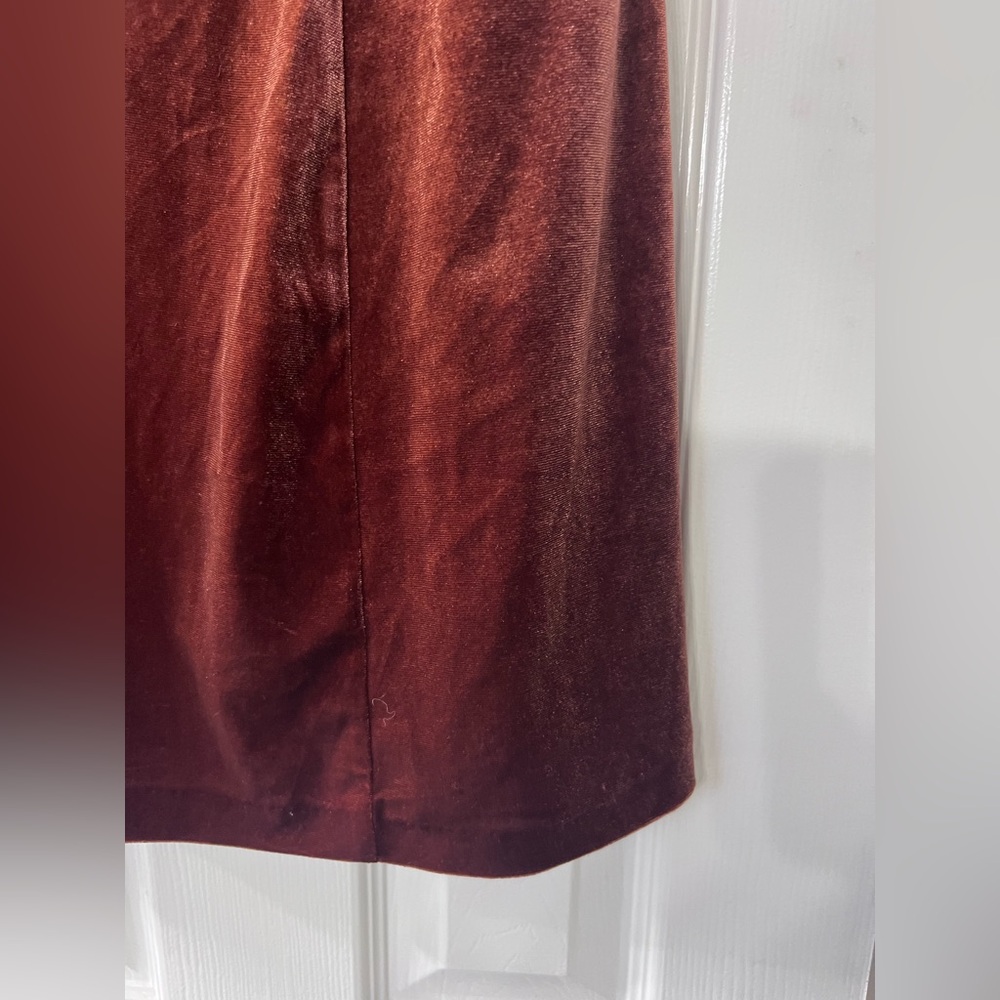 DANIELLE BERNSTEIN Rust Velvet Dress - Picture 4 of 7